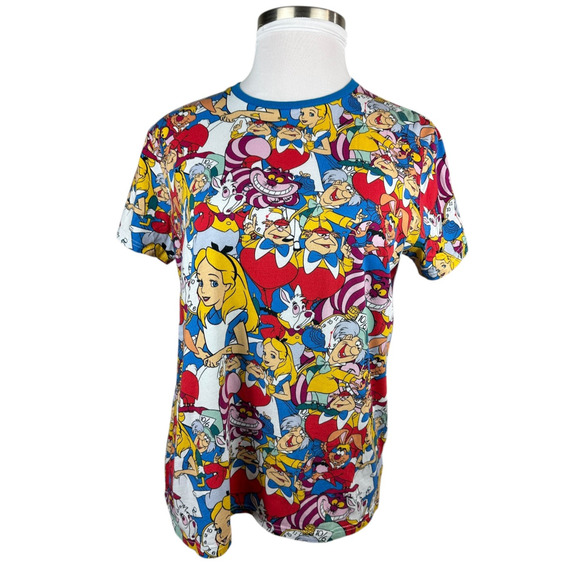 Cakeworthy x Disney x Alice In Wonderland Character Collage Cotton T-Shirt XL - Picture 2 of 15